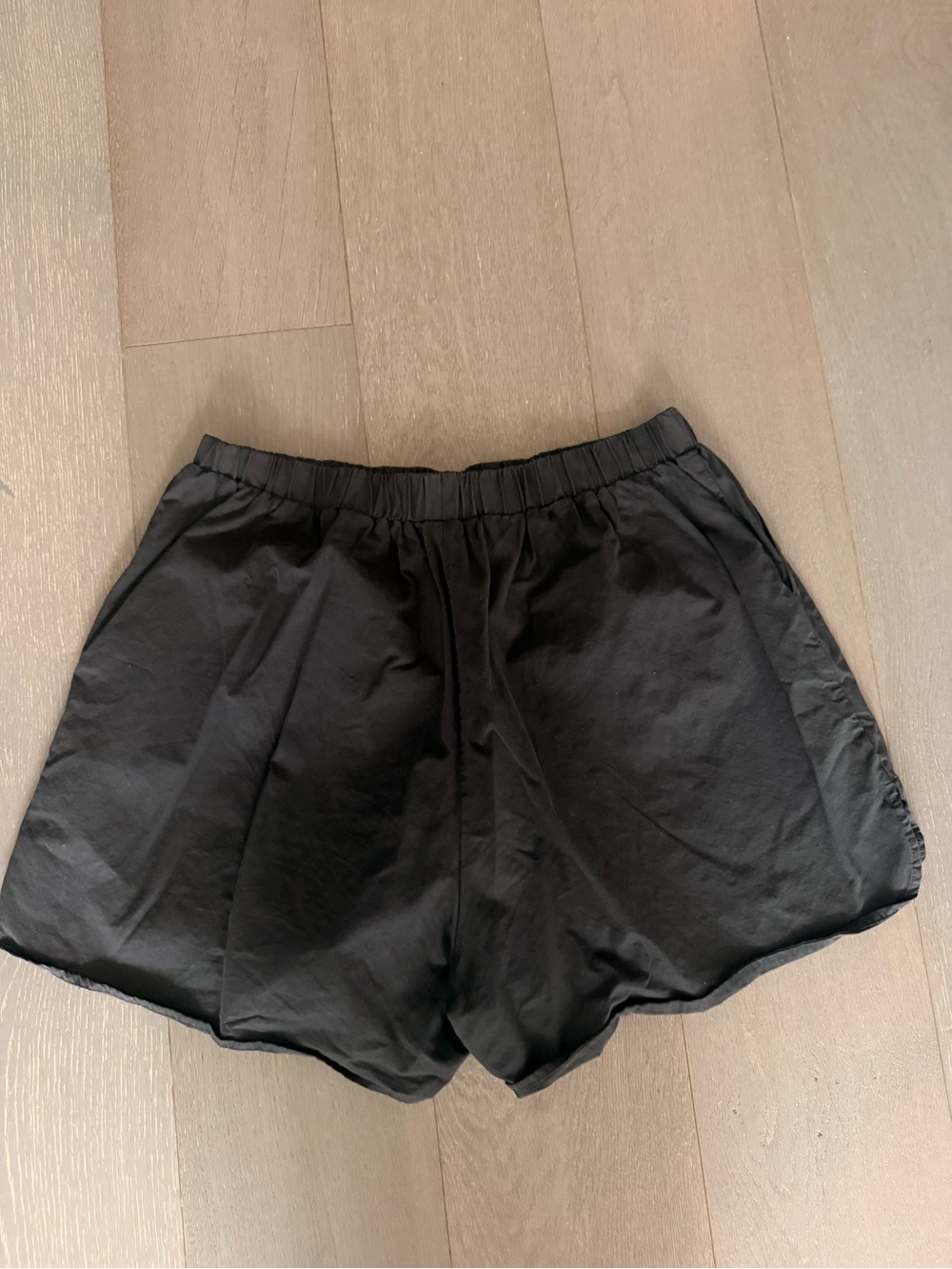 Women’s Black Elastic Waist Cotton Shorts